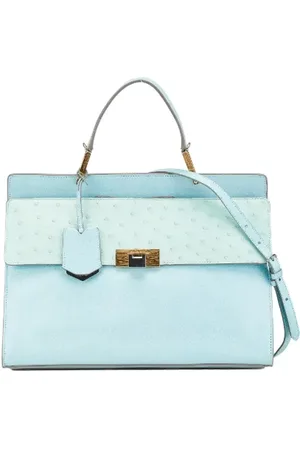 Balenciaga Pre-owned, Dame, Blå, ONE SIZE, Uld, Pre-owned Laeder balenciaga-tasker