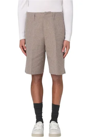 Fendi Shorts, Herre, , L, Uld, Prik Mønster Linned Shorts Stilfuld Komfort
