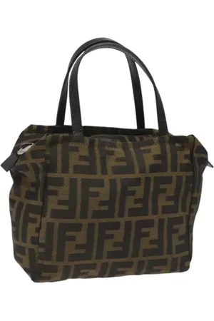 Fendi Pre-owned, Dame, Brun, ONE SIZE, Tyl, Pre-owned canvas håndtasker