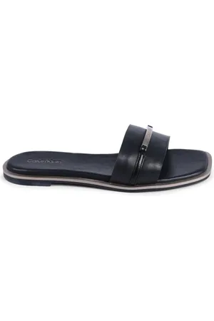 Calvin Klein Sko, Dame, Sort, 41 EU, Læder, Sort Læder Elegant Sandal