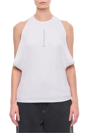 Alexander McQueen Top, Dame, Hvid, 2XS, Bomuld, Elegant Top med Kædedetalje