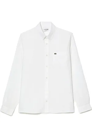 Lacoste Skjorte, Herre, Hvid, 2XL, Minimalistisk Skjorte til Hverdagens Elegance