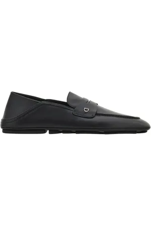 Salvatore Ferragamo Sko, Herre, Sort, 41 1/2 EU, Læder, Sort læderloafer med Gancini-detalje