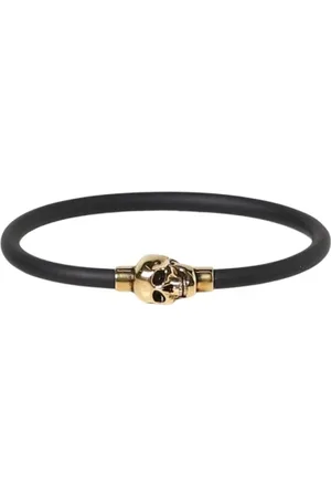 Alexander McQueen Tilbehør, Dame, Sort, M, Edgy Skull Silicone Armbånd