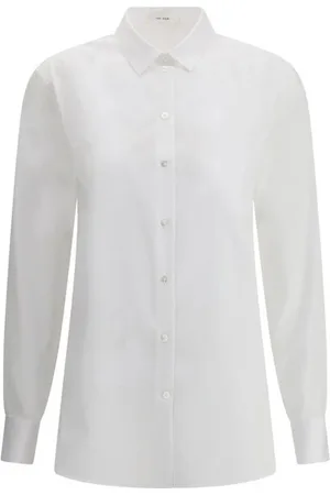 The Row Bluser & Skjorter, Dame, Hvid, S, Bomuld, Klassisk Bomuldsskjorte med Knappelukning