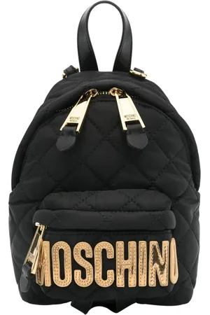Moschino Taske, Dame, Sort, ONE SIZE, Uld, Sort Skuldertaske med Guld Detaljer