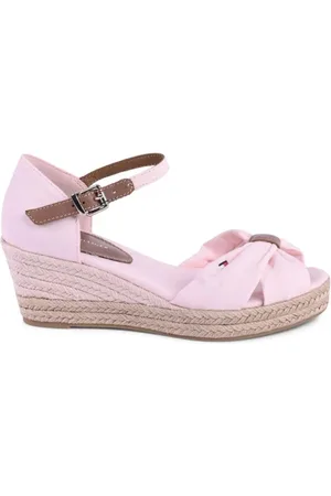 Tommy Hilfiger Sko, Dame, Lyserød, 39 EU, Bomuld, Rosa Kile Espadrilles Sandaler