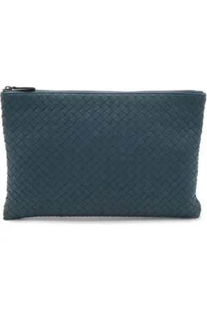 Bottega Veneta Pre-owned, Dame, Blå, ONE SIZE, Tyl, Pre-owned Laeder clutches