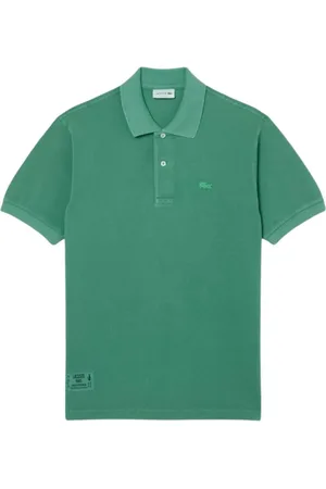 Lacoste Top, Herre, Grøn, XL, Bomuld, Klassisk L.12.12 Polo med Vasket Effekt
