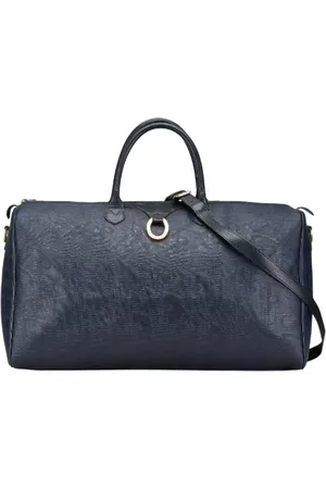 Dior Pre-owned, Dame, Blå, ONE SIZE, Uld, Pre-owned Laeder rejsetasker
