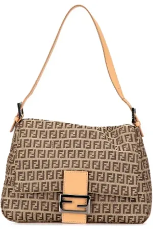 Fendi Pre-owned, Dame, Brun, ONE SIZE, Uld, Pre-owned Canvas fendi-tasker