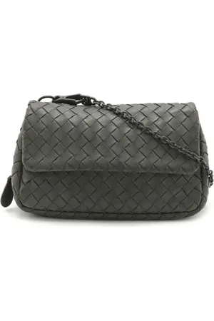 Bottega Veneta Pre-owned, Dame, Grå, ONE SIZE, Uld, Pre-owned Laeder skuldertasker