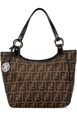 Fendi Pre-owned, Dame, Brun, ONE SIZE, Uld, Pre-owned Canvas totes