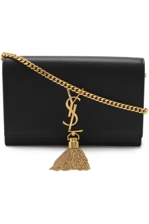 Saint Laurent Pre-owned, Dame, Sort, ONE SIZE, Uld, Pre-owned Laeder skuldertasker