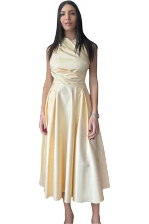 Elisabetta Franchi Kjole, Dame, , M, Bomuld, Midi Bomuld Poplin Kjole