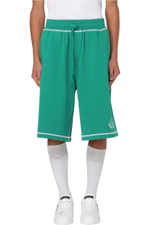 Dolce & Gabbana Shorts, Herre, Grøn, S, Bomuld, Grøn Kontrastdetalje Shorts