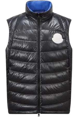 Moncler Jakke, Herre, Blå, S, Uld, Blå Dunjakke med lynlås