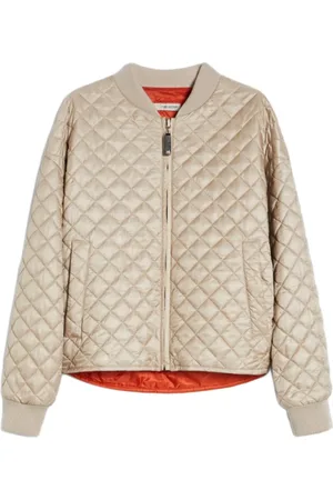 Max Mara Jakke, Dame, , M, Læder, Vendbar Frakke Diamantquiltet Detalje