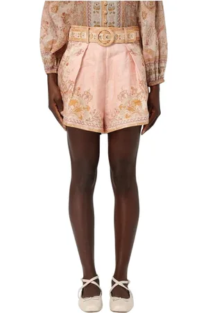 ZIMMERMANN Shorts, Dame, , XS, Linned, Blomsterprint Linned Shorts