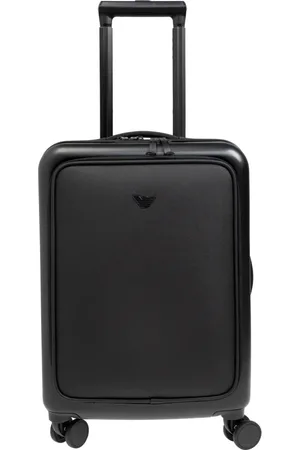 Emporio Armani Kuffert, Herre, Sort, ONE SIZE, Læder, Kuffert på hjul