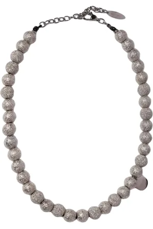 Brunello Cucinelli Tilbehør, Dame, Grå, ONE SIZE, Elegant Tekstureret Metal Halskæde