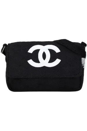 CHANEL Pre-owned, Dame, Sort, ONE SIZE, Uld, Pre-owned Stof crossbody-tasker