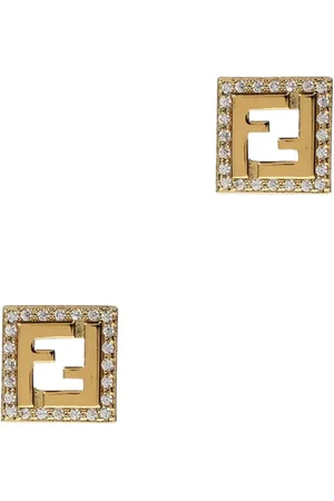 Fendi Tilbehør, Dame, Gul, ONE SIZE, Uld, Stud Øreringe Juvel Kvinde Guld