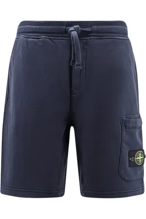 Stone Island Shorts, Herre, Blå, M, Bomuld, Bomuld Bermuda Shorts med Snøre
