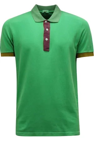 ALTEA Top, Herre, Grøn, S, Vintage Effekt Skjorte Lavet i Italien
