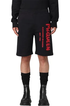 Alexander McQueen Shorts, Herre, Sort, L, Logo Sweatshorts i Trendy Stil