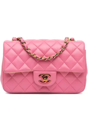 CHANEL Pre-owned, Dame, Lyserød, ONE SIZE, Uld, Pre-owned Laeder crossbody-tasker