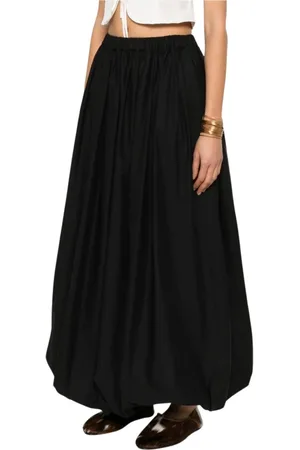 Pinko Nederdel, Dame, Sort, S, Bomuld, Ballon silhuet bomuld poplin nederdel