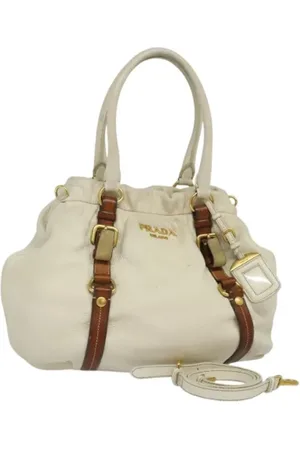 Prada Pre-owned, Dame, Hvid, ONE SIZE, Uld, Pre-owned Laeder prada-tasker