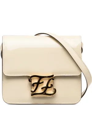 Fendi Pre-owned, Dame, Hvid, ONE SIZE, Uld, Pre-owned Laeder crossbody-tasker