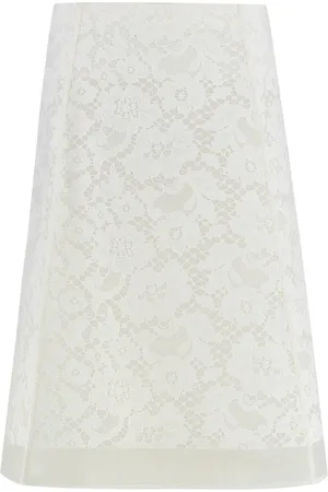 Tory Burch Nederdel, Dame, Hvid, M, Bomuld, Elegant Blonde Nederdel med Koordineret Slip