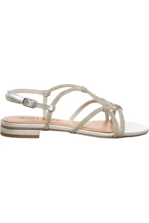Bibi Lou Sko, Dame, Grå, 38 EU, Læder, Sølv Juvel Flad Sandal