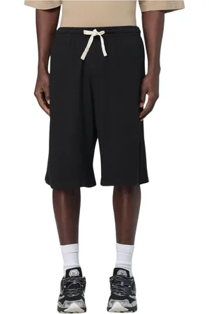 Palm Angels Shorts, Herre, Sort, M, Sort Logo Print Casual Shorts
