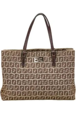 Fendi Pre-owned, Dame, Brun, ONE SIZE, Tyl, Pre-owned Canvas fendi-tasker