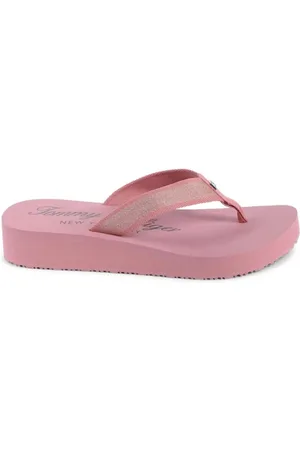 Tommy Hilfiger Sko, Dame, Lyserød, 42 EU, Uld, Rosa Tåsplit Sandaler