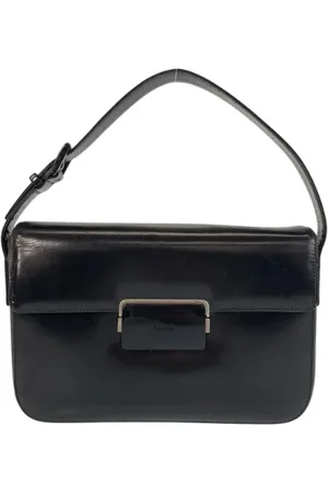 Prada Pre-owned, Dame, Sort, ONE SIZE, Uld, Pre-owned Laeder hndtasker