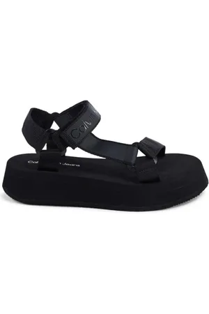 Calvin Klein Sko, Dame, Sort, 40 EU, Polyester, Sorte sporty sandaler til kvinder