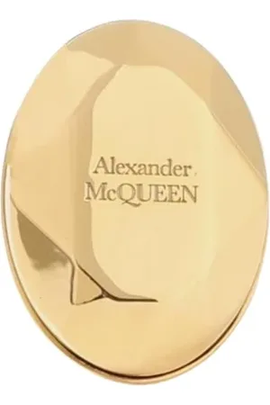 Alexander McQueen Tilbehør, Dame, Gul, 50 MM, Facetteret Messing Statement Ring