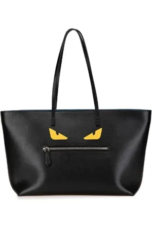 Fendi Pre-owned, Dame, Sort, ONE SIZE, Tyl, Pre-owned Laeder totes