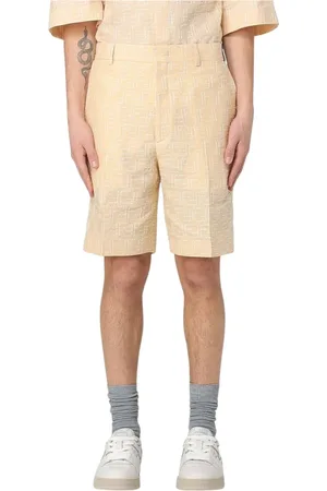 Fendi Shorts, Herre, , M, Uld, Mønstret Linned Stilfulde Shorts