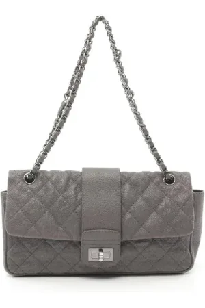 CHANEL Pre-owned, Dame, Grå, ONE SIZE, Uld, Pre-owned Laeder crossbody-tasker