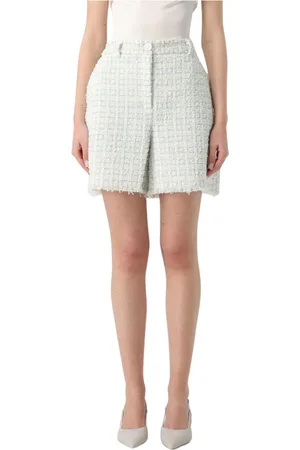 Karl Lagerfeld Shorts, Dame, Hvid, XS, Uld, Multifarvede trykte bukser med elegant design