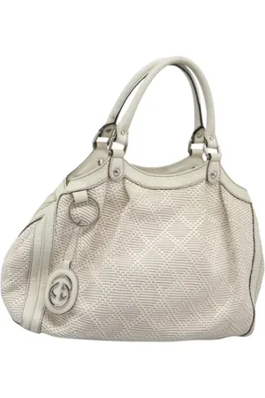 Gucci Pre-owned, Dame, Hvid, ONE SIZE, Tyl, Pre-owned canvas håndtasker