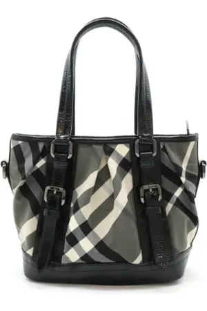 Burberry Pre-owned, Dame, Sort, ONE SIZE, Uld, Pre-owned Laeder totes