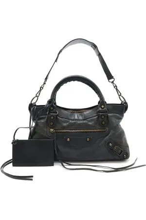 Balenciaga Pre-owned, Dame, Grå, ONE SIZE, Uld, Pre-owned Laeder balenciaga-tasker