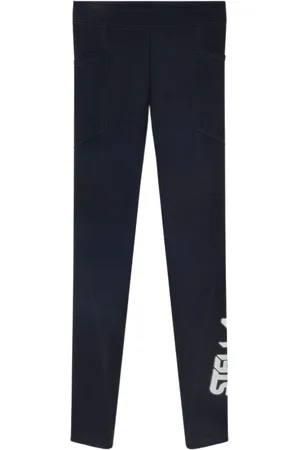 Stella McCartney Bukser, Dame, Blå, XS, Sort Legging med Høj Talje